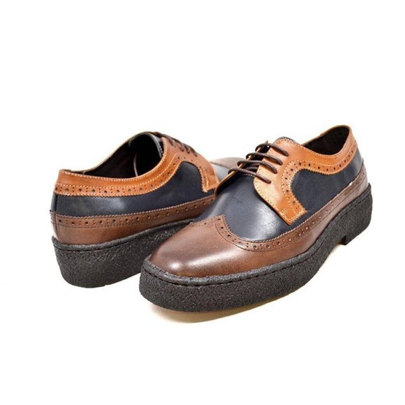 British Walkers Shoes British Walkers Mens Wingtips Three Tone Low